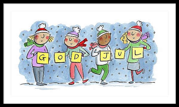 God Jul - Framed Print