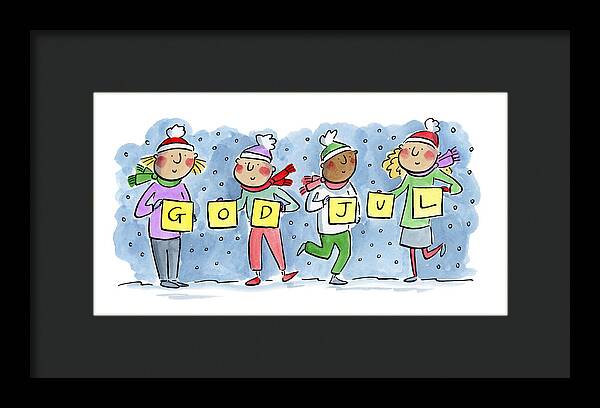 God Jul - Framed Print