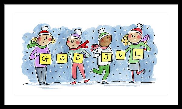 God Jul - Framed Print