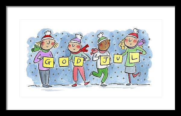God Jul - Framed Print