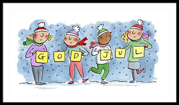 God Jul - Framed Print