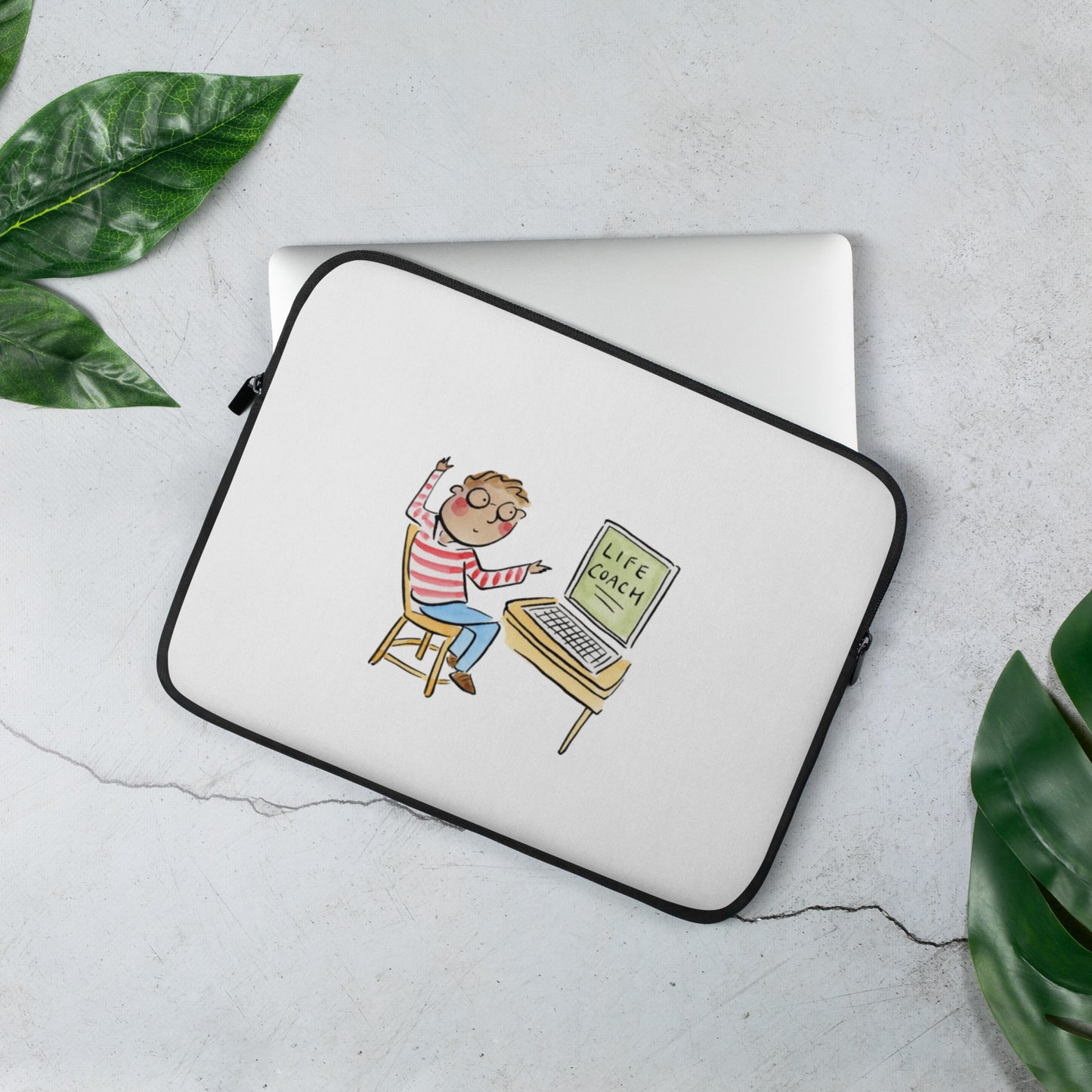 Life Coach Illustration by Rosie Brooks Laptop Sleeve