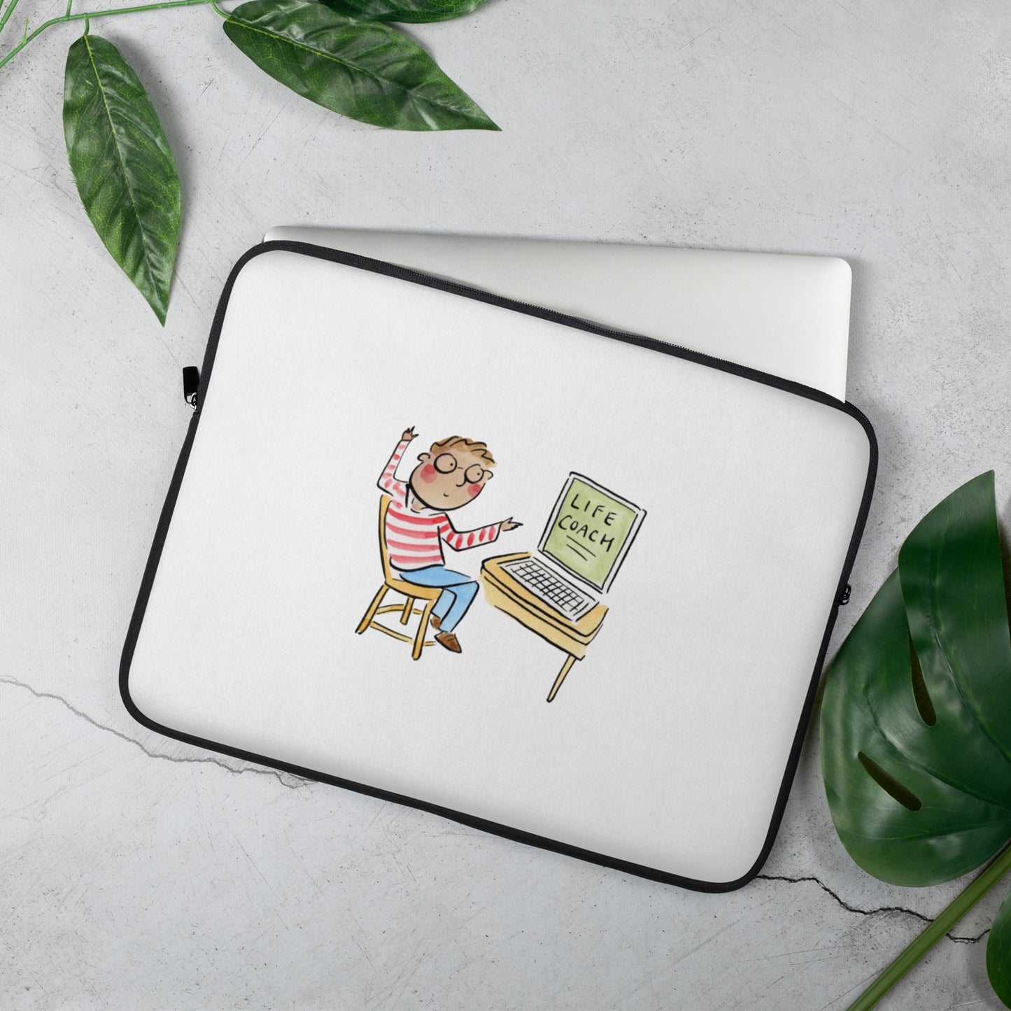 Life Coach Illustration by Rosie Brooks Laptop Sleeve