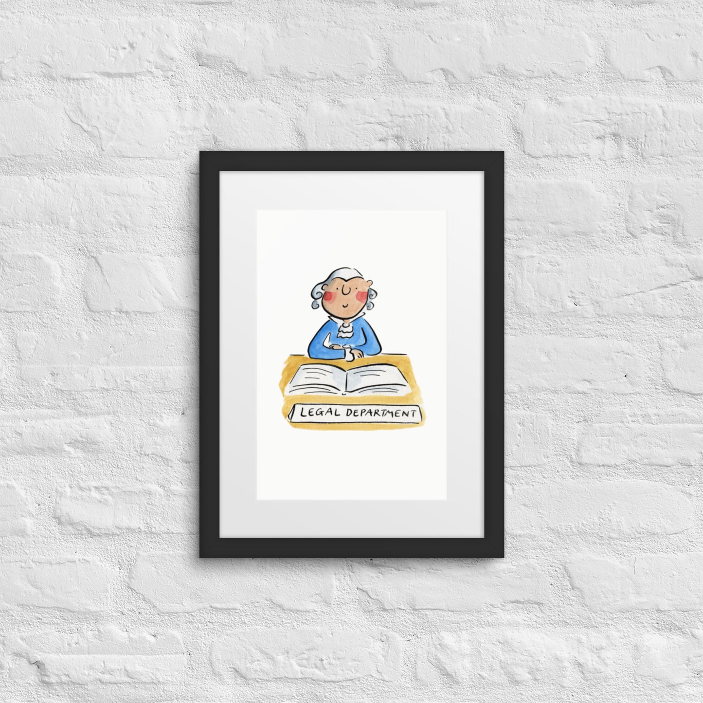 Legal Department Illustration by Rosie Brooks Framed poster