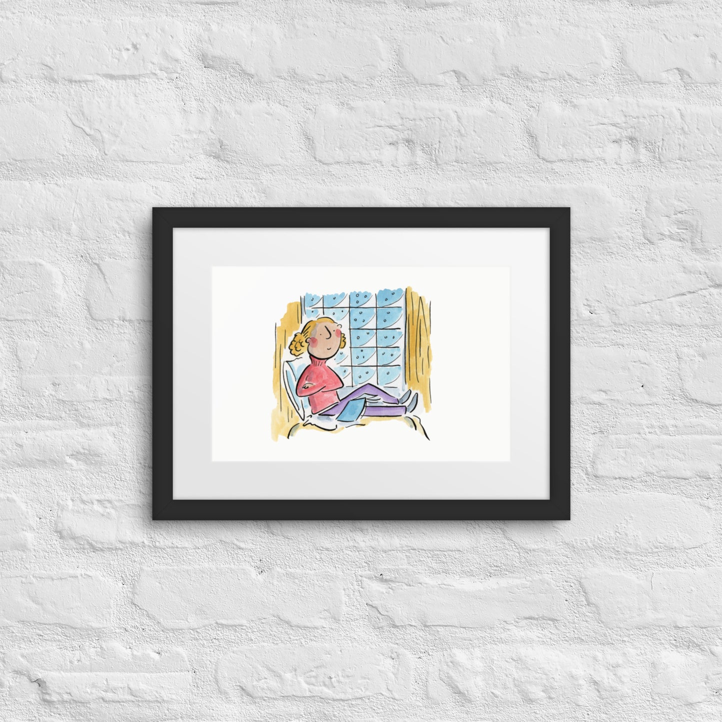 Book Nook Illustration by Rosie Brooks Framed poster