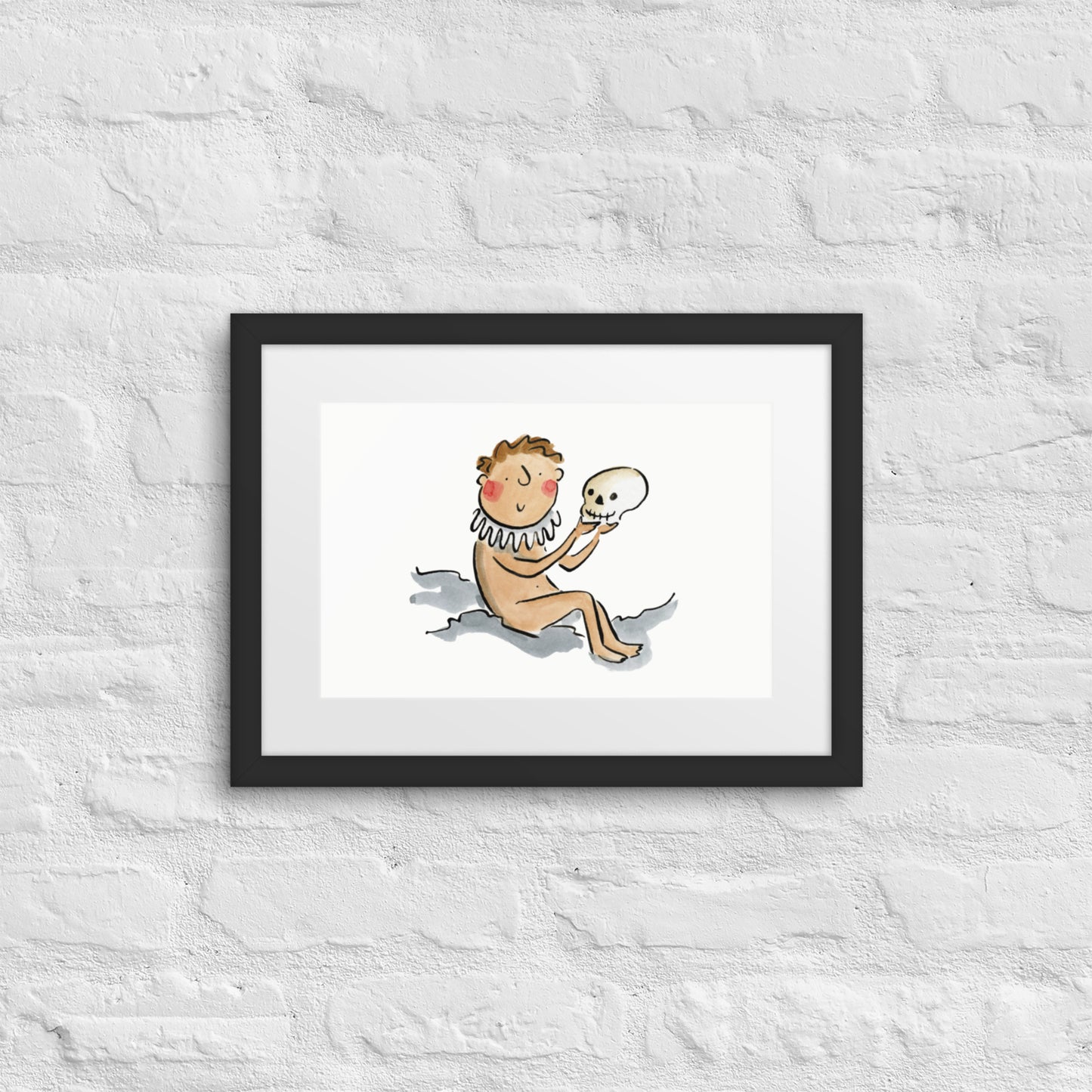 Shakespeare Buff Illustration by Rosie Brooks Framed poster