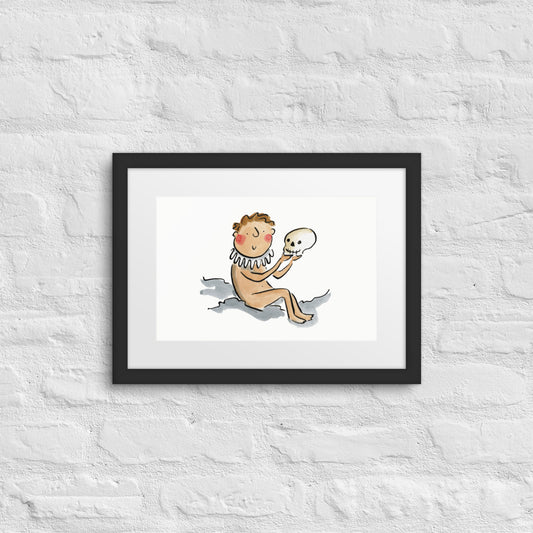 Shakespeare Buff Illustration by Rosie Brooks Framed poster