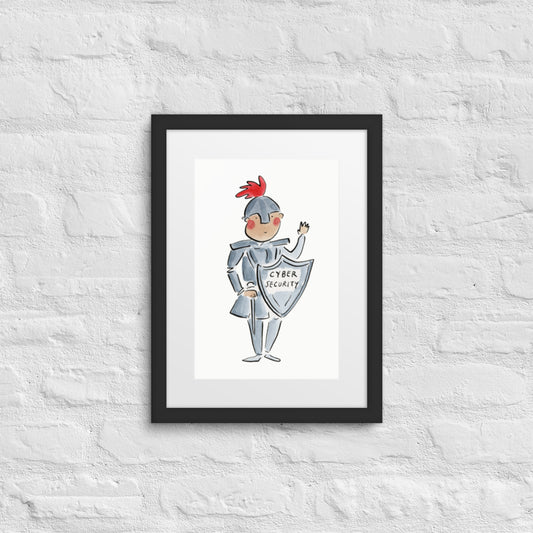 Cyber Security Illustration by Rosie Brooks Framed poster