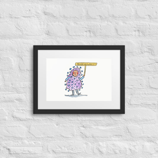 Microbiologist Illustration by Rosie Brooks Framed poster