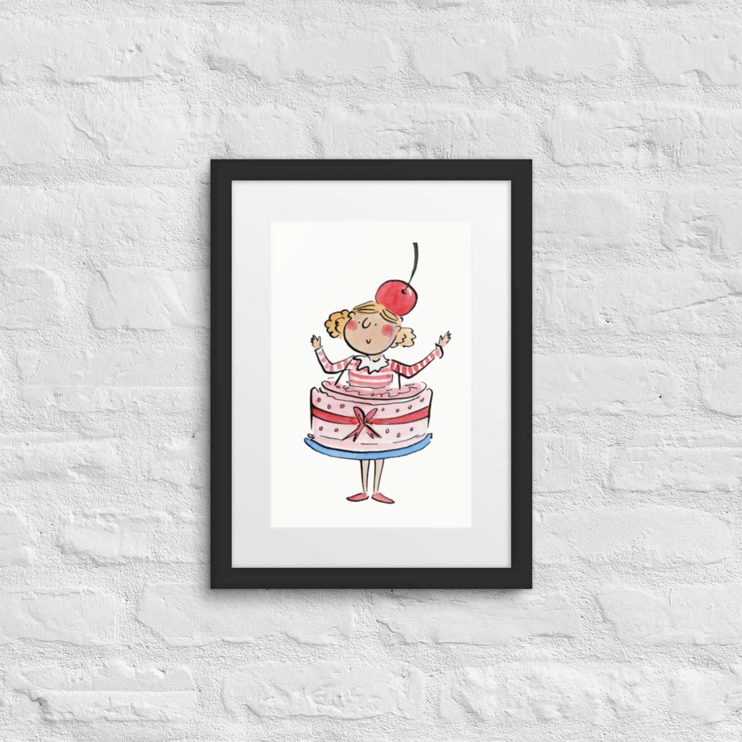 Cherry on Top Illustration by Rosie Brooks Framed poster