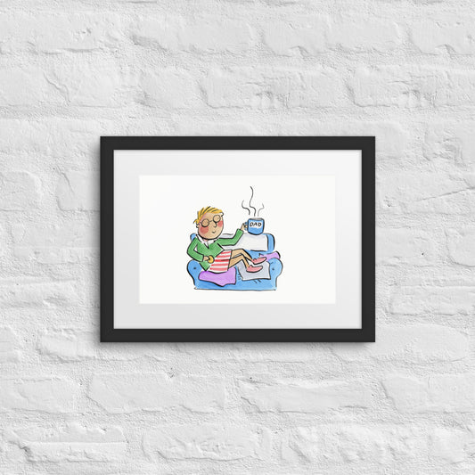 Dad Illustration by Rosie Brooks Framed poster