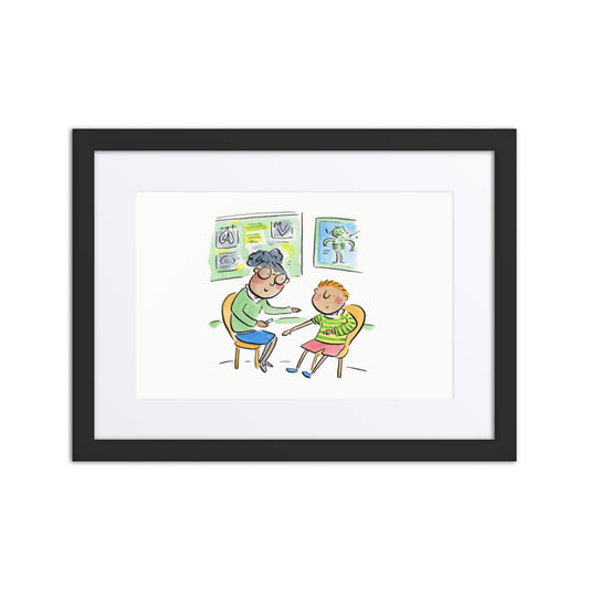 Vaccination Illustrated by Rosie Brooks Framed poster