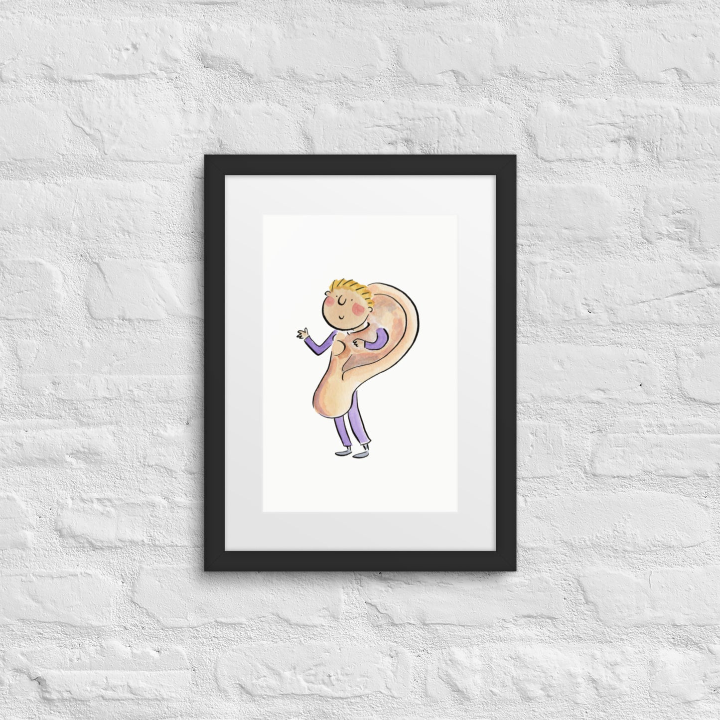 Ear Illustrated by Rosie Brooks Framed poster