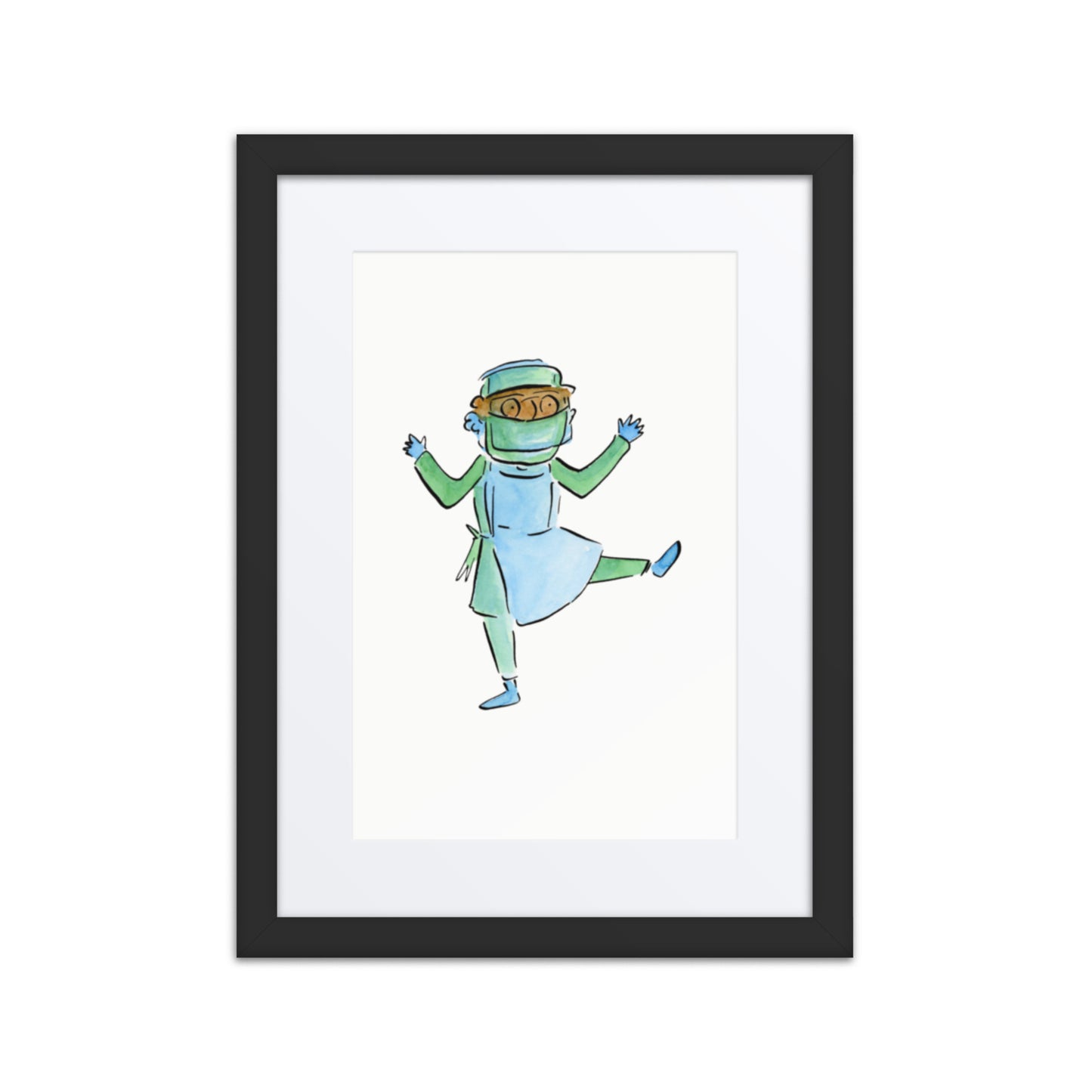 Dancing Doctor Illustrated by Rosie Brooks Framed poster