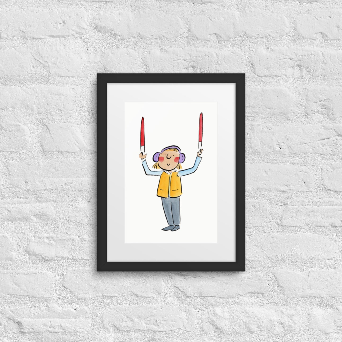 Plane Marshal  Illustration by Rosie Brooks Framed poster