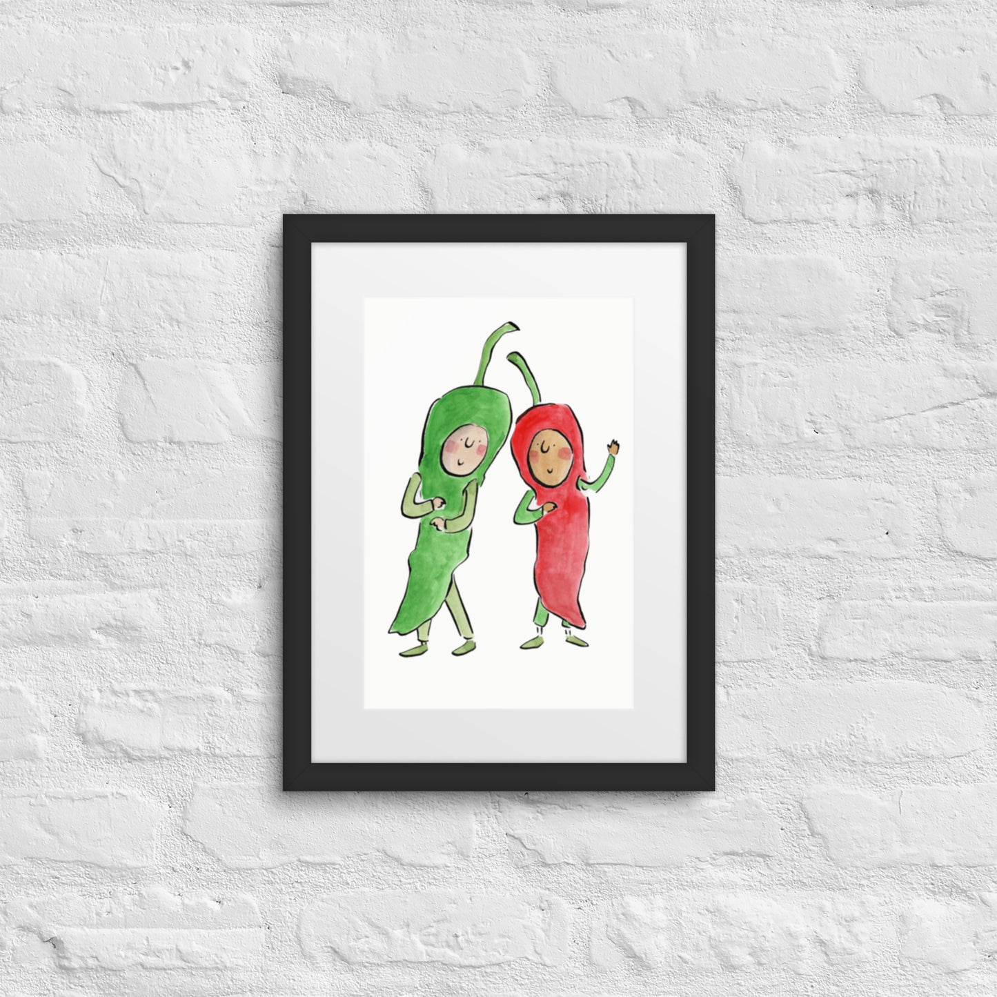 Chilis Illustration by Rosie Brooks Framed poster