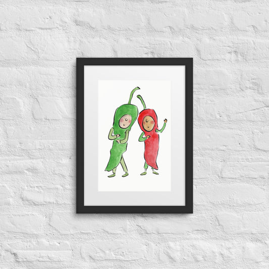 Chilis Illustration by Rosie Brooks Framed poster