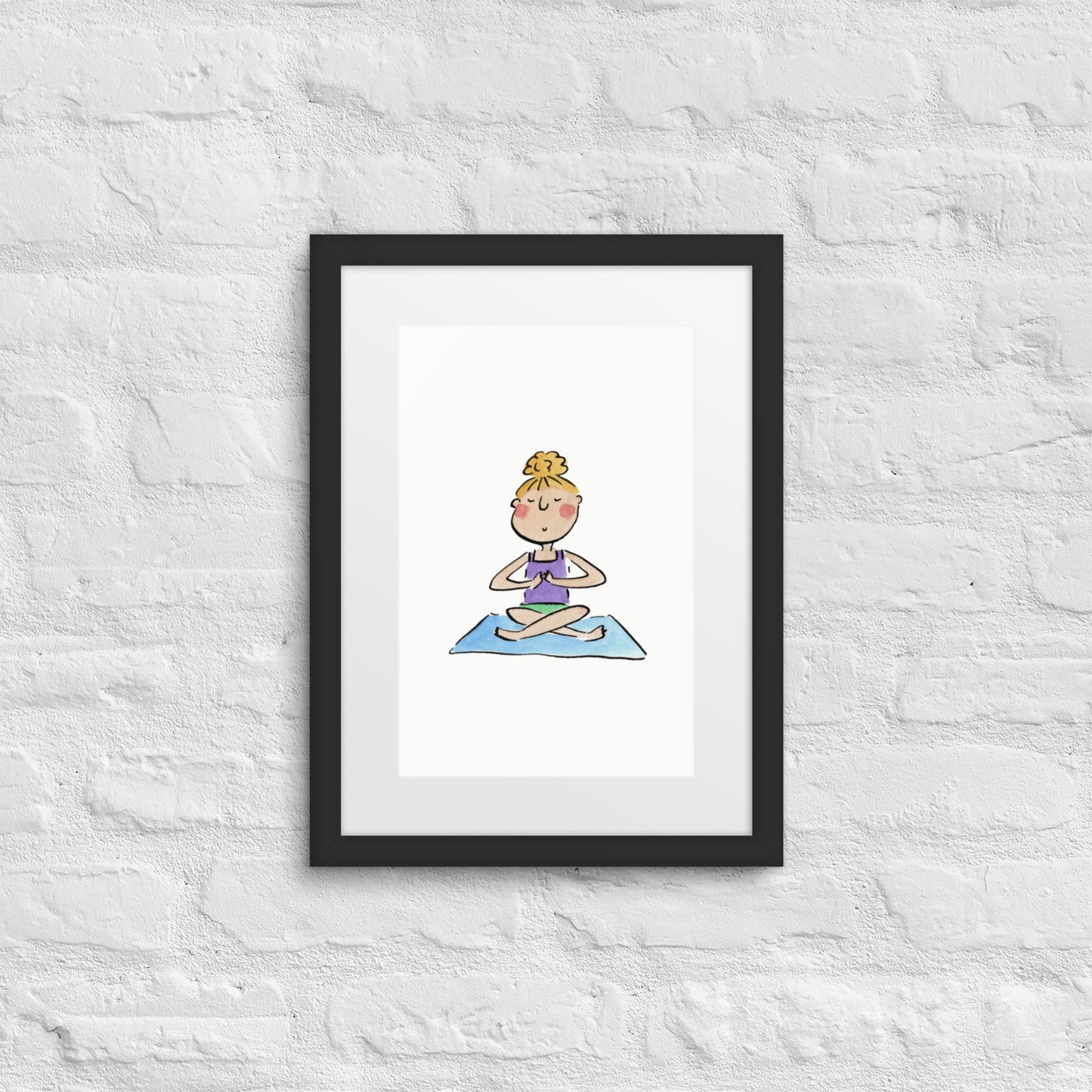 Yoga Illustration by Rosie Brooks Framed poster