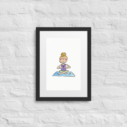 Yoga Illustration by Rosie Brooks Framed poster