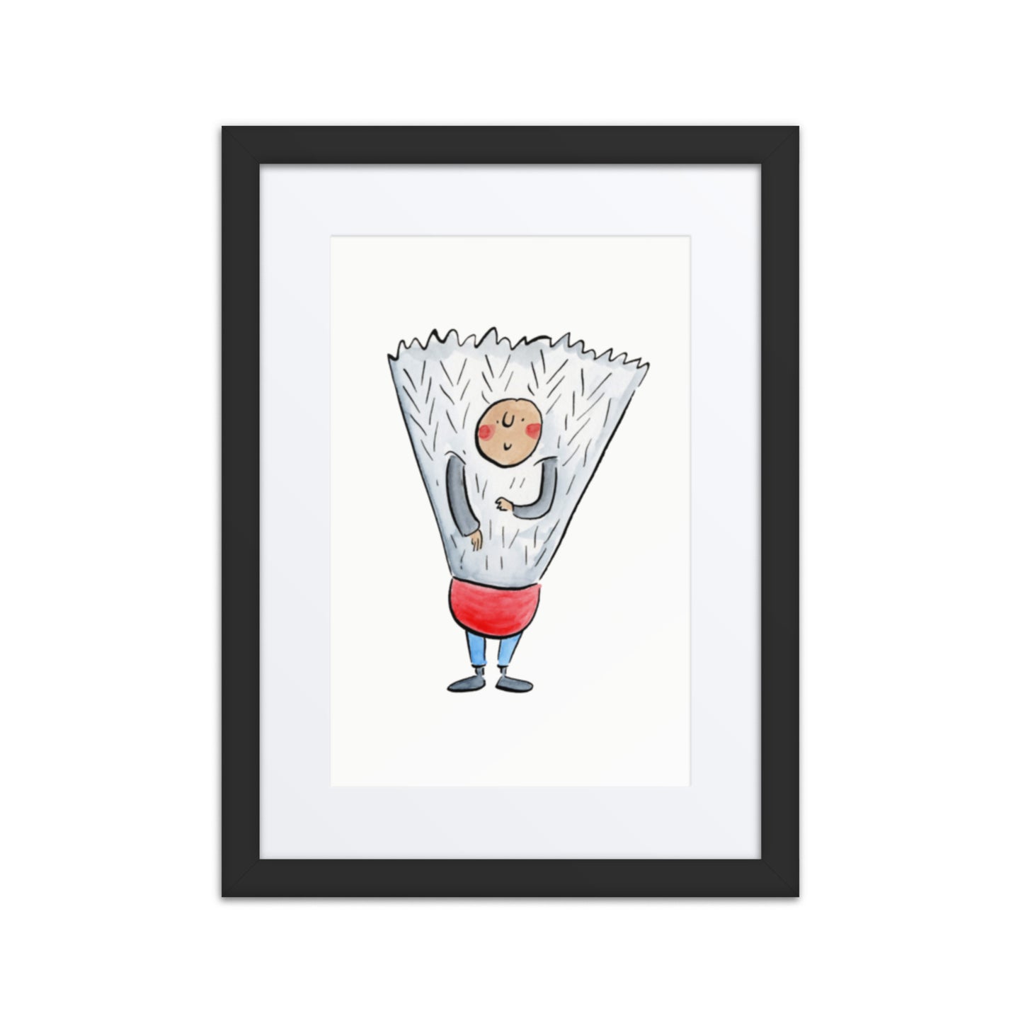 Badminton Shuttlecock Illustration by Rosie Brooks Framed poster