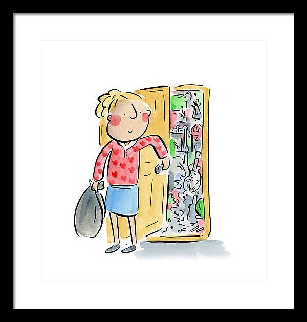 Messy bedroom - Framed Print