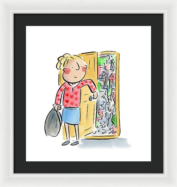 Messy bedroom - Framed Print