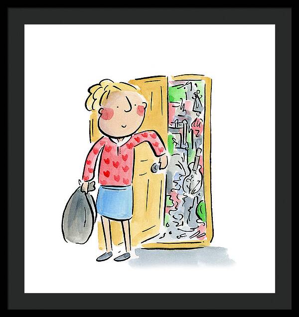 Messy bedroom - Framed Print