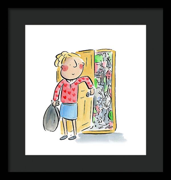 Messy bedroom - Framed Print