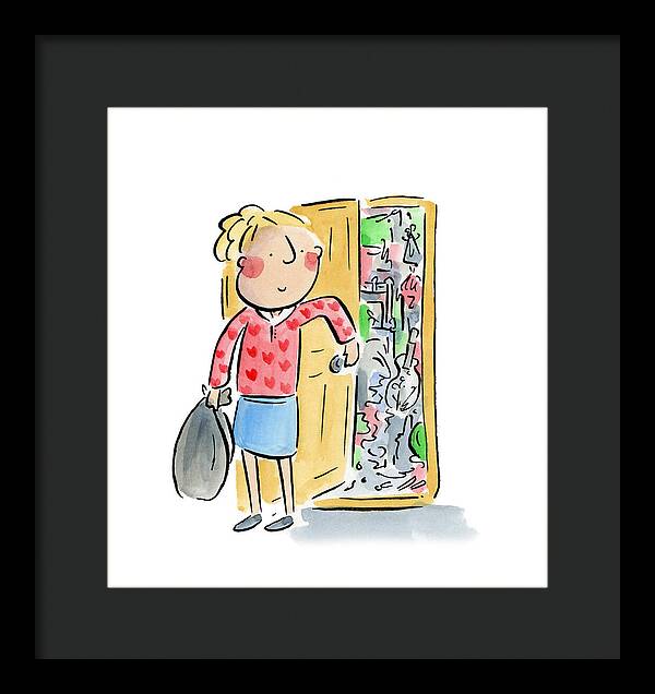 Messy bedroom - Framed Print