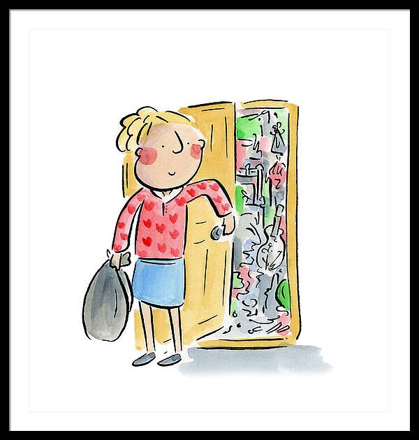 Messy bedroom - Framed Print