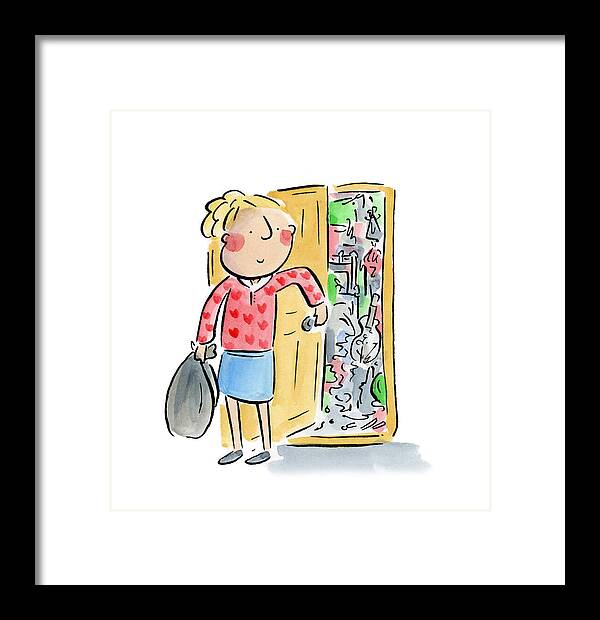 Messy bedroom - Framed Print