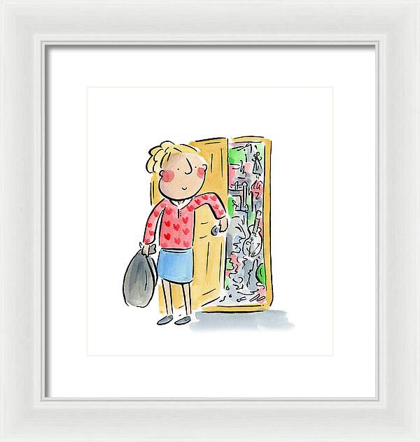 Messy bedroom - Framed Print