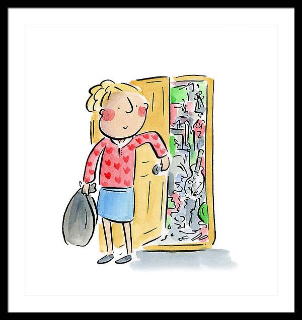 Messy bedroom - Framed Print