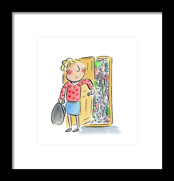 Messy bedroom - Framed Print