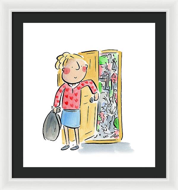 Messy bedroom - Framed Print