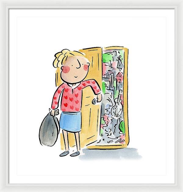 Messy bedroom - Framed Print