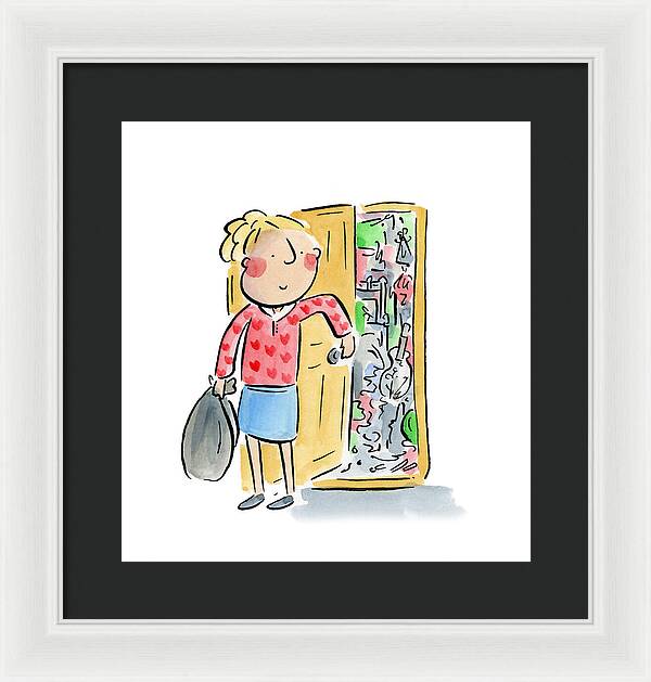 Messy bedroom - Framed Print