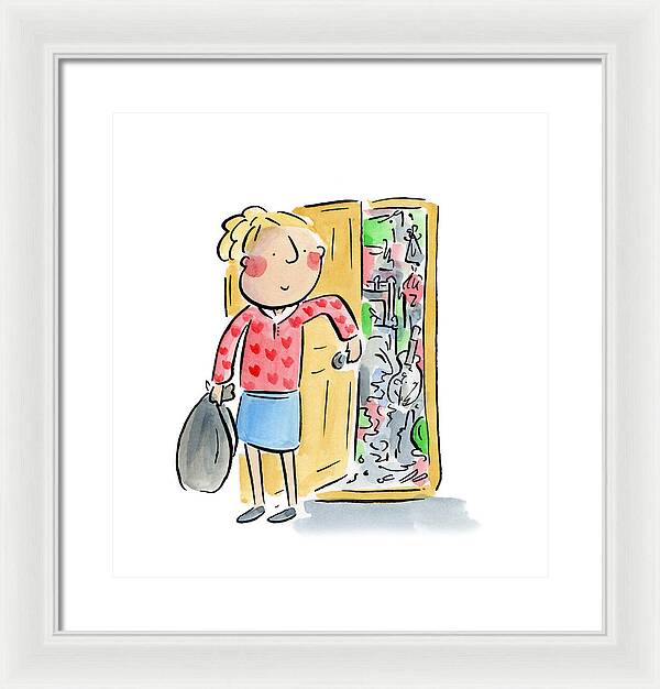 Messy bedroom - Framed Print