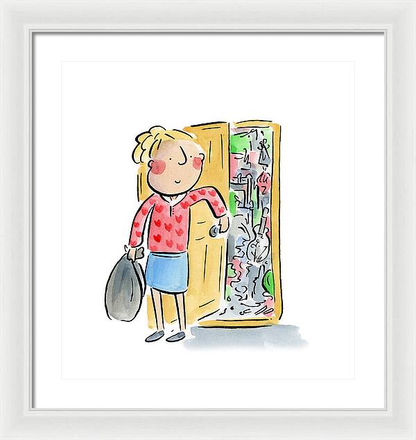 Messy bedroom - Framed Print