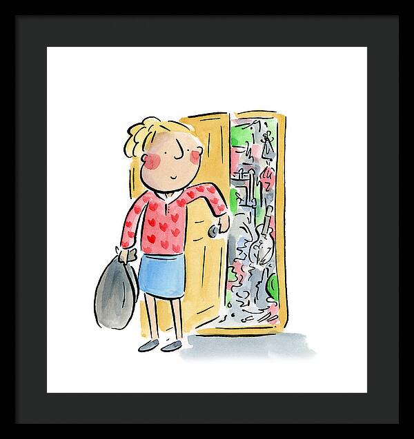 Messy bedroom - Framed Print