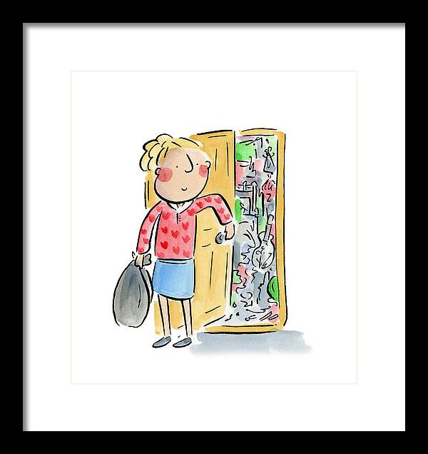 Messy bedroom - Framed Print