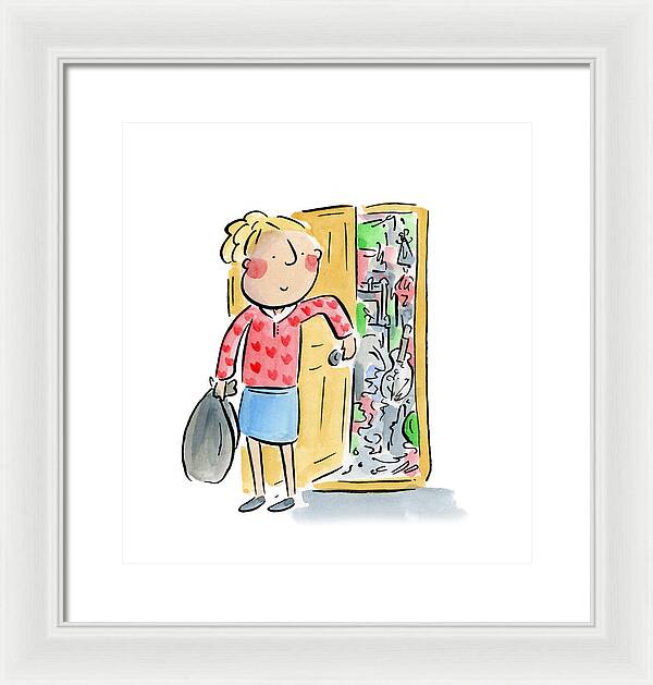 Messy bedroom - Framed Print