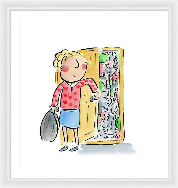 Messy bedroom - Framed Print