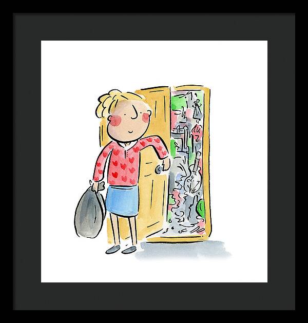 Messy bedroom - Framed Print