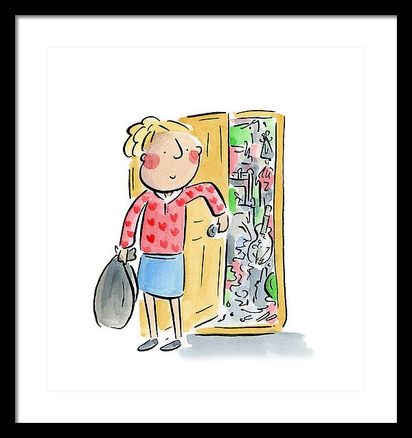 Messy bedroom - Framed Print