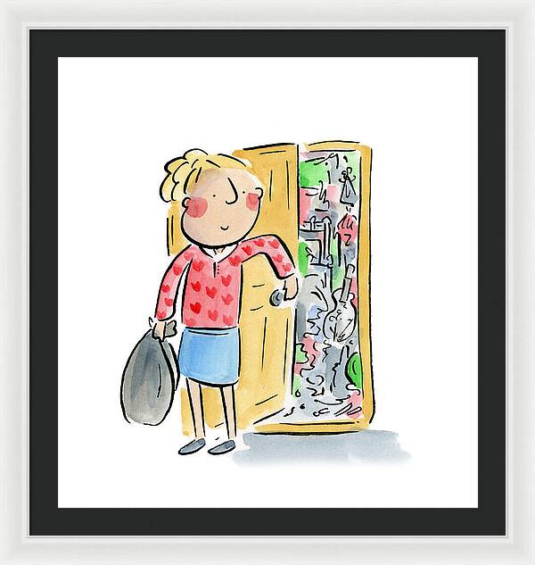 Messy bedroom - Framed Print