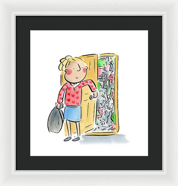 Messy bedroom - Framed Print