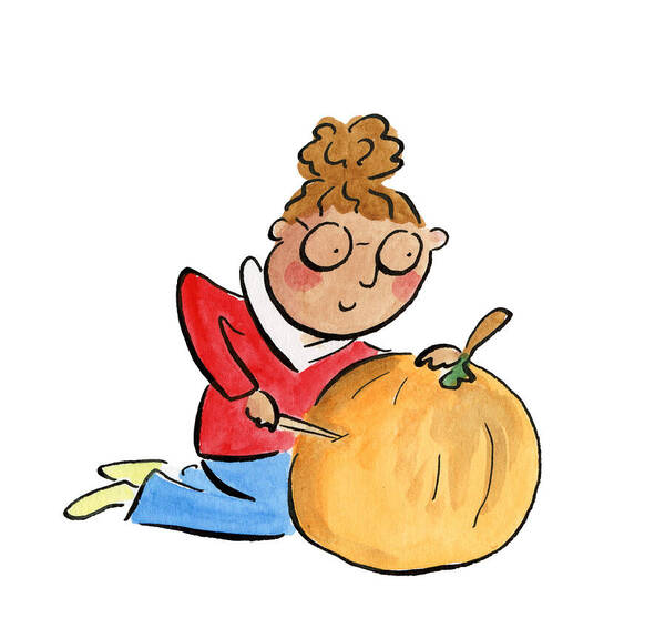 Pumpkin Carving - Art Print