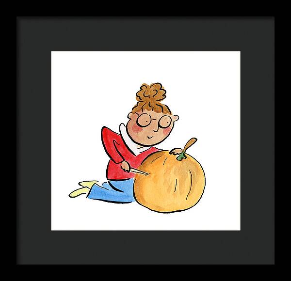 Pumpkin Carving - Framed Print