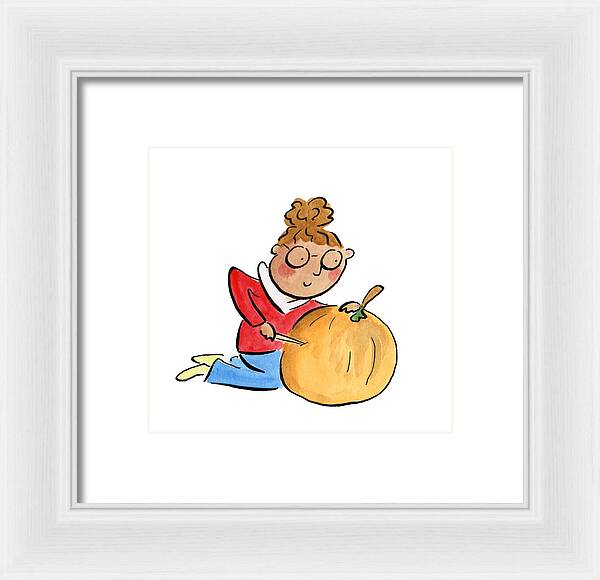 Pumpkin Carving - Framed Print